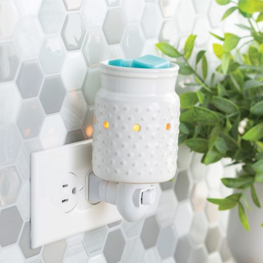 White Hobnail Pluggable Fragrance Warmer